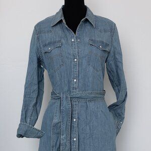 Ralph Lauren Western Denim Midi Shirtdress Size 12